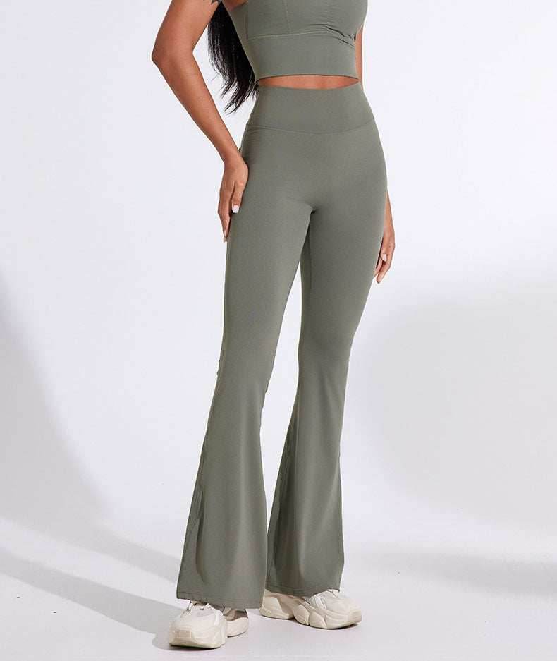 High Waist Yoga Flared Pant With Tooling Pocket -