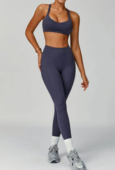 Activewear Set with X Shaped Back Sport Bra and Legging