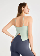 Swallowtail Back Slit Sports Tank Top