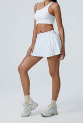 Sport Wear Set with Asymmetrical shoulder straps Bra and Skirt