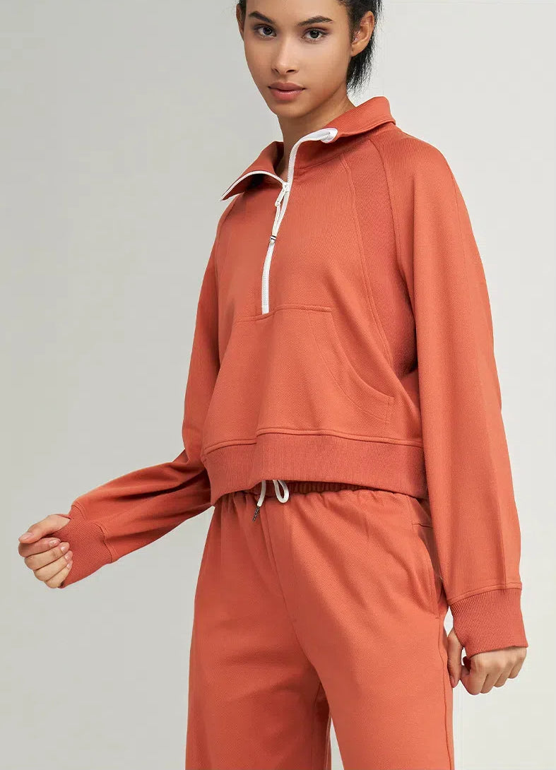 Half Zip Up Loose Yoga Sweatshirts