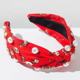 Sports Style Ball Twisted Headbands With Studded Beads and Diamonds