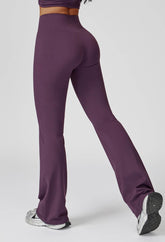 No Front Seam High Waist Sports Flared Leg Pants