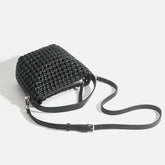 PU Handmade Woven Bucket shape Tote bag