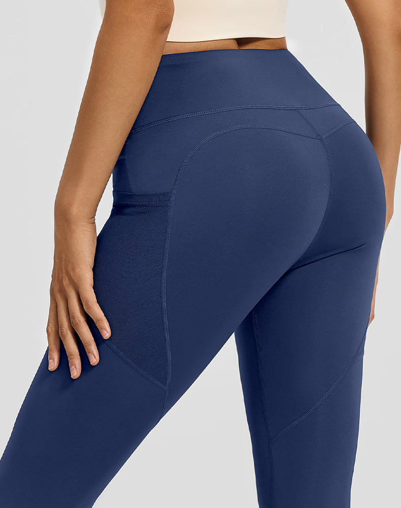 High Waisted Yoga Mesh Leggings with Side Pockets