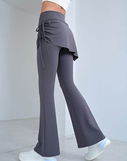Fake Two Pieces Legging with Skirt Yoga Flared Pants