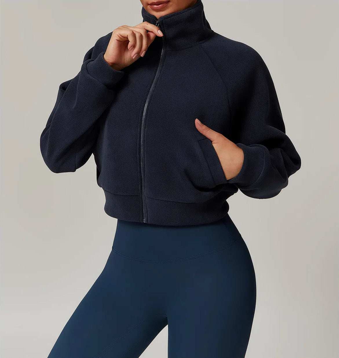 Standing Collar Yoga Fleece Jackets | Perfect for Yoga &amp; Relaxation