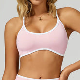 Color Block Sports Bras Workout Strappy Bra