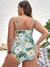 Plus Size One-Piece Printed Ruffle Swimsuit