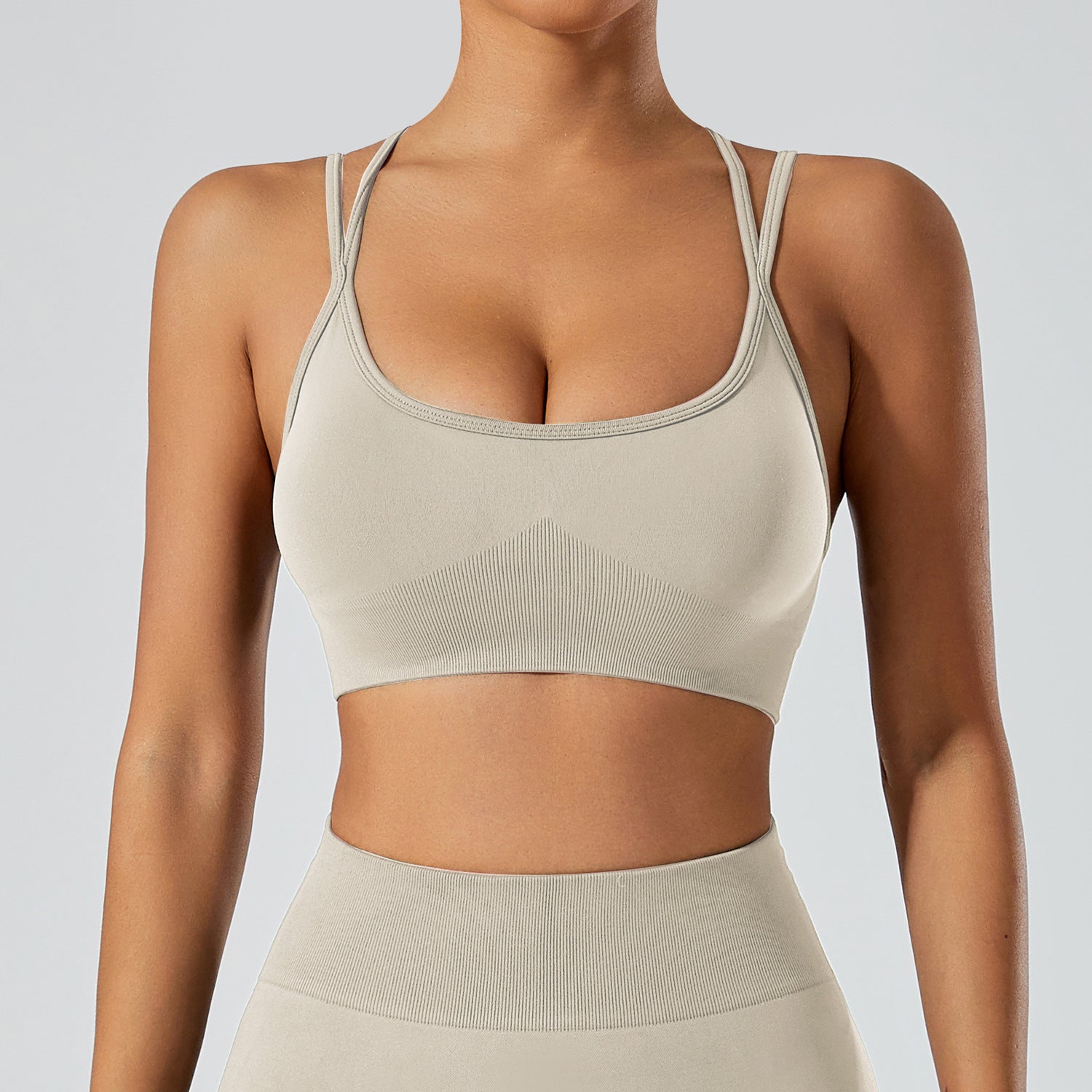 Strappy Adjustable Criss Cross Sports Bra Yoga Crop Tops