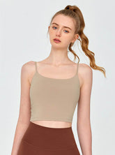 Twist Back Spaghetti Straps Sports Tank Top
