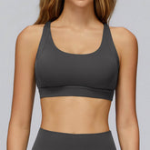 Cross Back Strappy Athletic Bras with Removable Pads