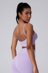 Square Neck Thin Strap Sports Bra