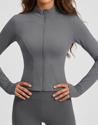 Slim Fit Sports Jacket with Thumb Holes