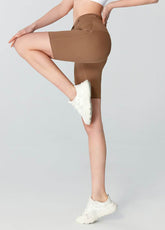 High Waisted Tummy Control Biker Shorts with Adjustable Waist