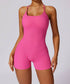 Scrunch Strappy One Piece Workout Short Jumpsuit