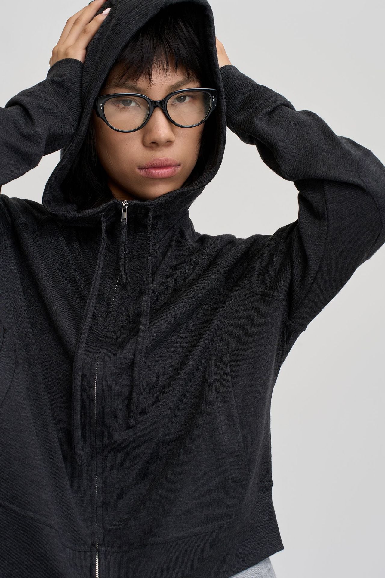 Solid Color Hooded Sweatshirt