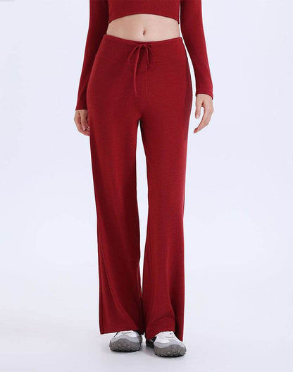 High Waist Wide Leg Pants Lounge Sweatpants with Drawstring