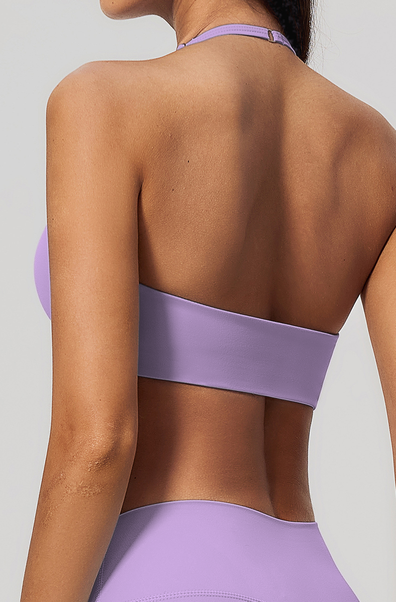 Adjustable Thin Halter Neck Strap Sports Bra