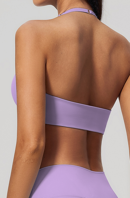Adjustable Thin Halter Neck Strap Sports Bra