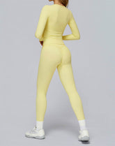 Athletic Wear with Long Sleeve Slim Fit T-Shirt and Legging