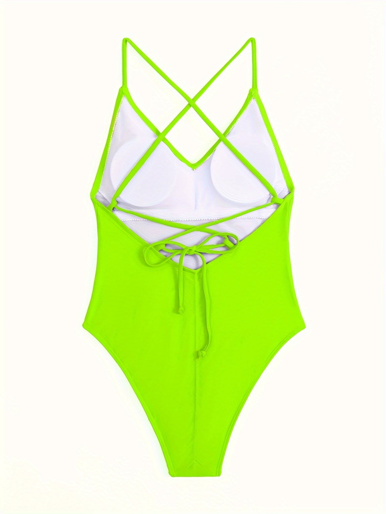 One-piece Backless Criss Cross Tie Swimsuit