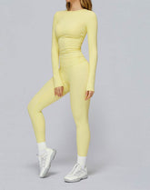Athletic Wear with Long Sleeve Slim Fit T-Shirt and Legging