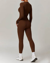 Athletic Wear with Long Sleeve Slim Fit T-Shirt and Legging