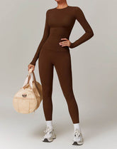 Athletic Wear with Long Sleeve Slim Fit T-Shirt and Legging