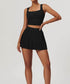 Activewear Set With Tank and Accordion Pleated Skirt