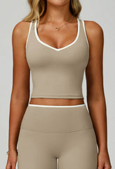 V Neckline Racerback Sports Tank Top