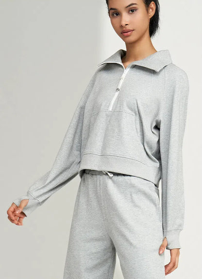 Half Zip Up Loose Yoga Sweatshirts