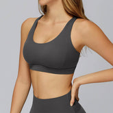 Cross Back Strappy Athletic Bras with Removable Pads