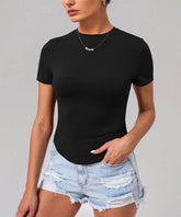 Short Sleeve Slim Fit Tops Crew Neck T-Shirts