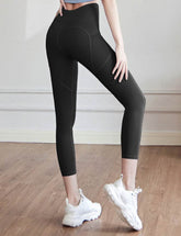 High Waisted Yoga Leggings with Mesh Pockets