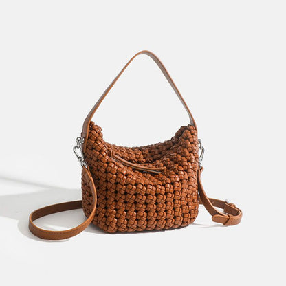 PU Handmade Woven Bucket Shape Tote Bag | Stylish &amp; Unique Design