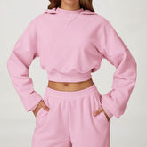 Long Sleeve Crop Sweatshirt Casual Hoodie