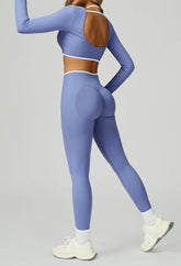 Sport Set with Color Block Long Sleeve T-Shirt and Legging