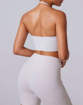 Halter Sports Tank Crop Tops with Removable Bra Pad