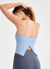 Swallowtail Back Slit Sports Tank Top