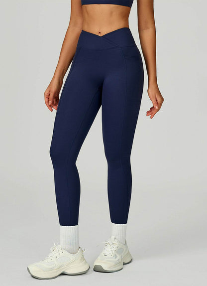 Cross Waist Yoga Leggings with Pockets