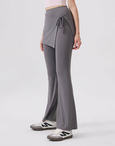 High Waisted Yoga Flare Leggings Wide Leg Pant with Skirt