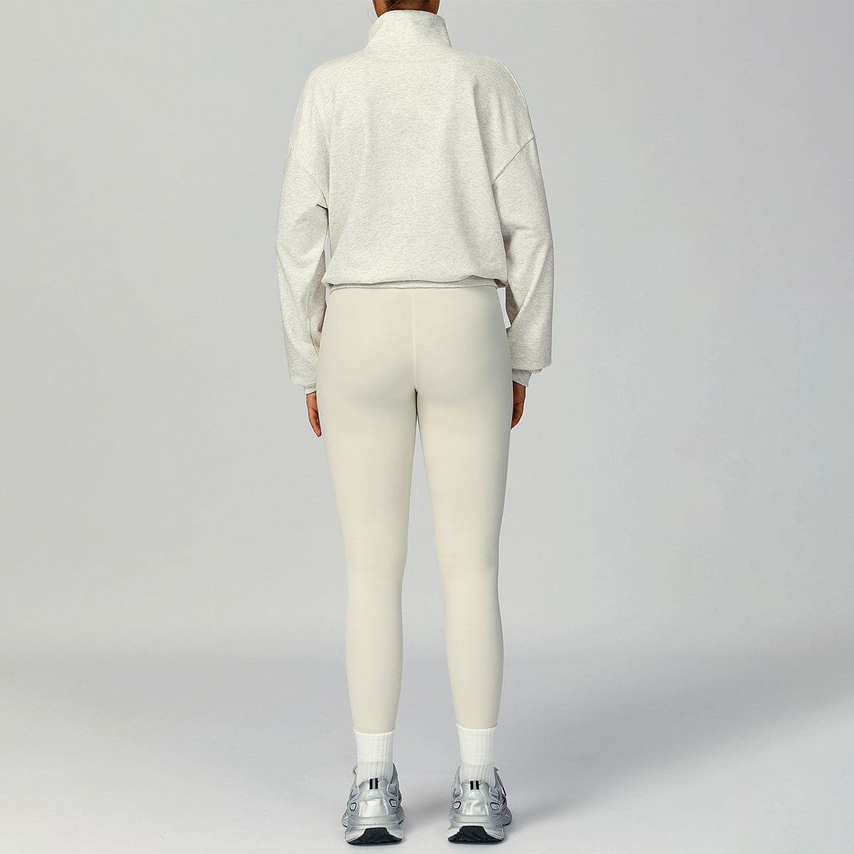 Half Zip Long Sleeve Crop Top Sports Sweatshirt