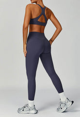 Activewear Set with X Shaped Back Sport Bra and Legging