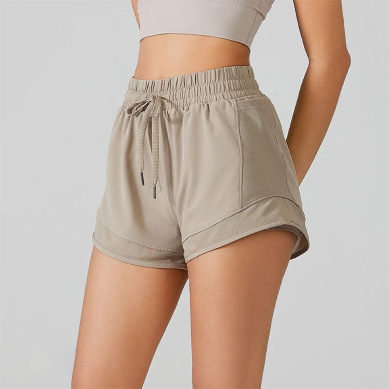 Mesh Patchwork Sports Shorts with Lined Pockets