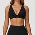 Deep V-Neck Sports Bra with Removable Bra Pad