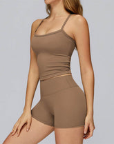 Athletic Wear with Criss Cross Back Tank Top and Short