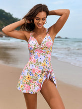 Floral Twist Front Tummy Control One Piece Swim Dress