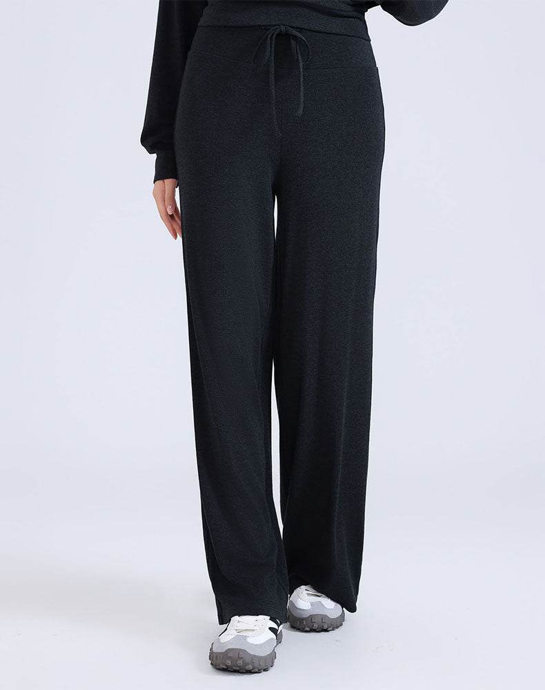 High Waist Wide Leg Pants Lounge Sweatpants with Drawstring