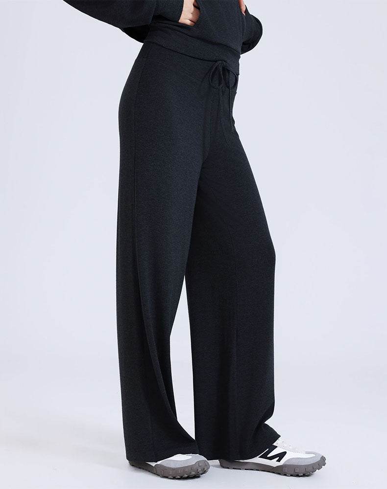 High Waist Wide Leg Pants Lounge Sweatpants with Drawstring